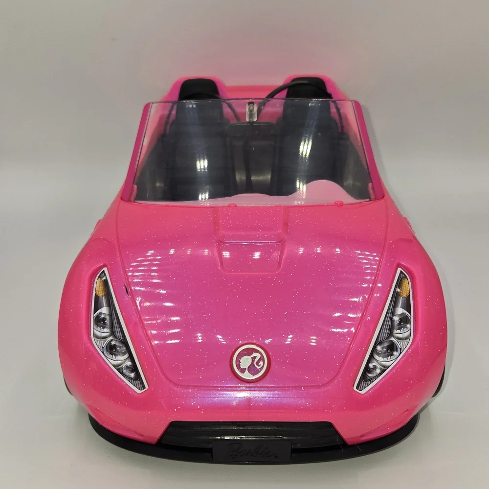 2016 Mattel Barbie‎ Glam Pink Glitter Convertible Car with Seat Belts
